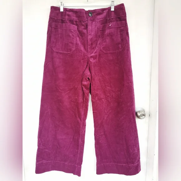Anthropologie Burgundy Wide Leg Pants - Picture 6 of 16